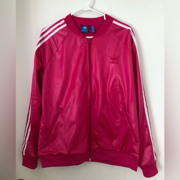 Adidas Original jacket. Fuchsia. Tone on tone adidas crest. Xlarge - Picture 1 of 3